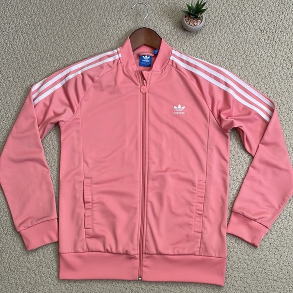 Adidas peachy pink track jacket womens - Picture 4 of 13